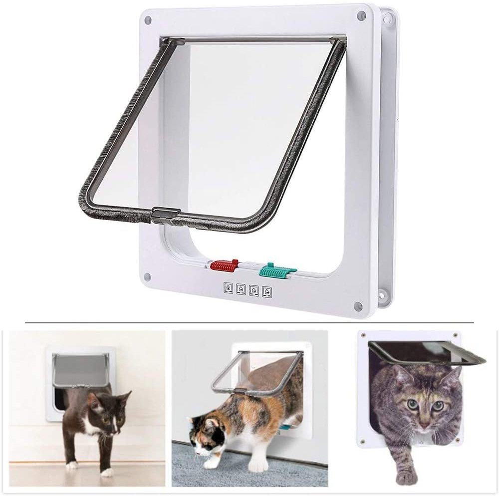 Hot Selling Weatherproof Magnetic 4 Way Lock Pet Cat Flap Door for Cats and Dogs