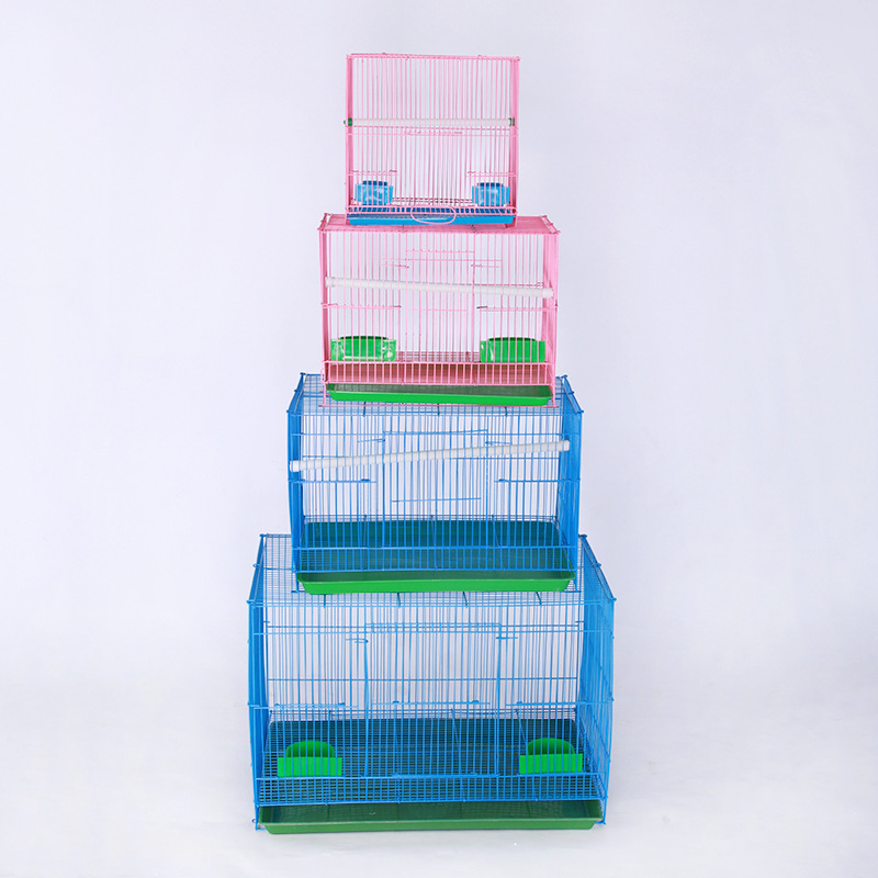 Good Selling Large Wire Bird Cage Comfortable Foldable Multi-color Parrot Bird Cage Carton Packing Sustainable Plastic Pet Cage