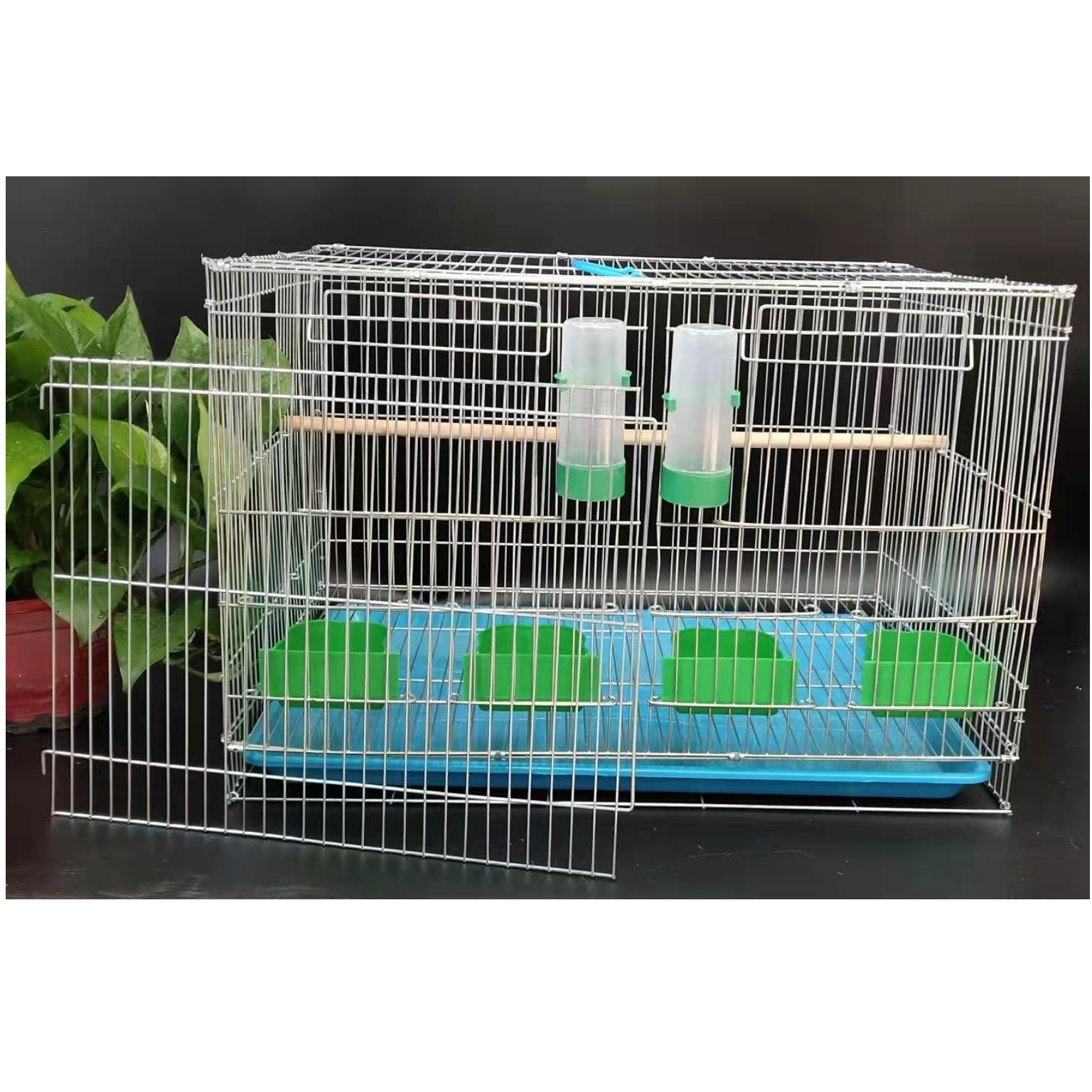 Galvanized Big Bird Cage Parakeet Breeding Cage Folding Square Love Bird Pet Cage