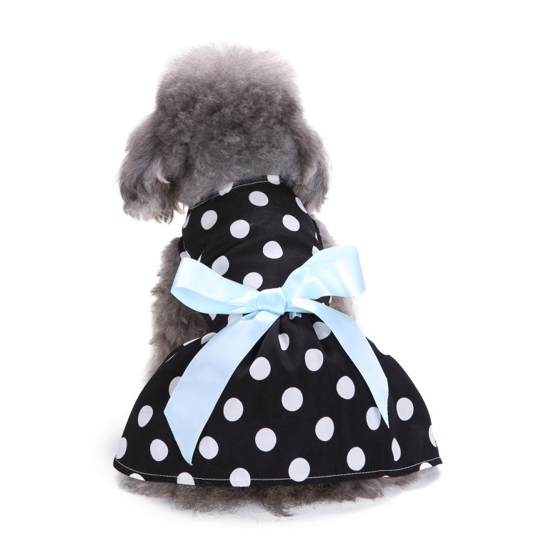 Cute Puppy Clothes Floral Fruits Pattern Female Pet Dog Princess Bowknot Dress Doggie Cat Outfit for Yorkie Chihuahua