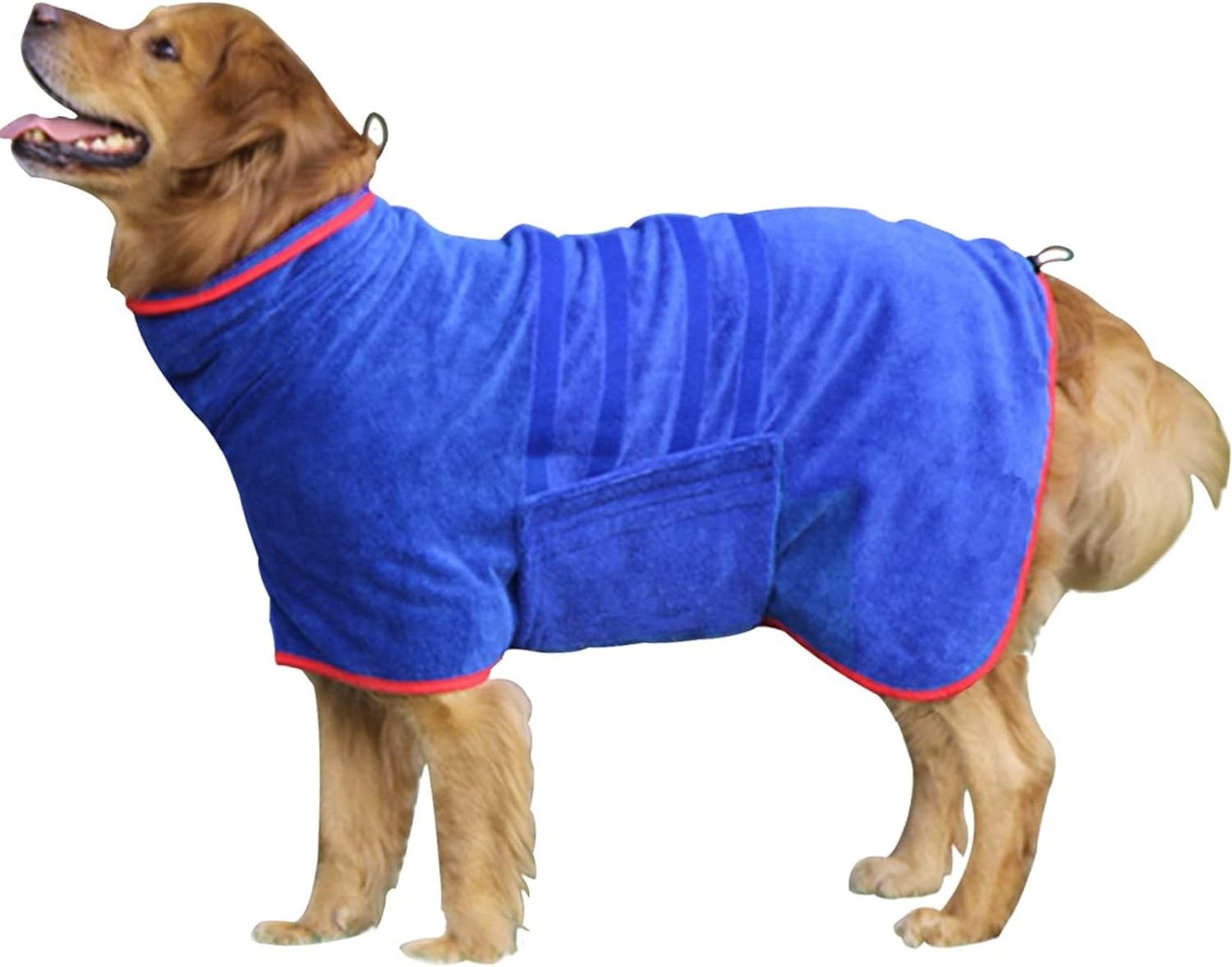 100% Microfiber Super Absorbent Dog Drying Coat Soft Adjustable Pet Dog Bath Robe Towel Wrap for Drying Dogs