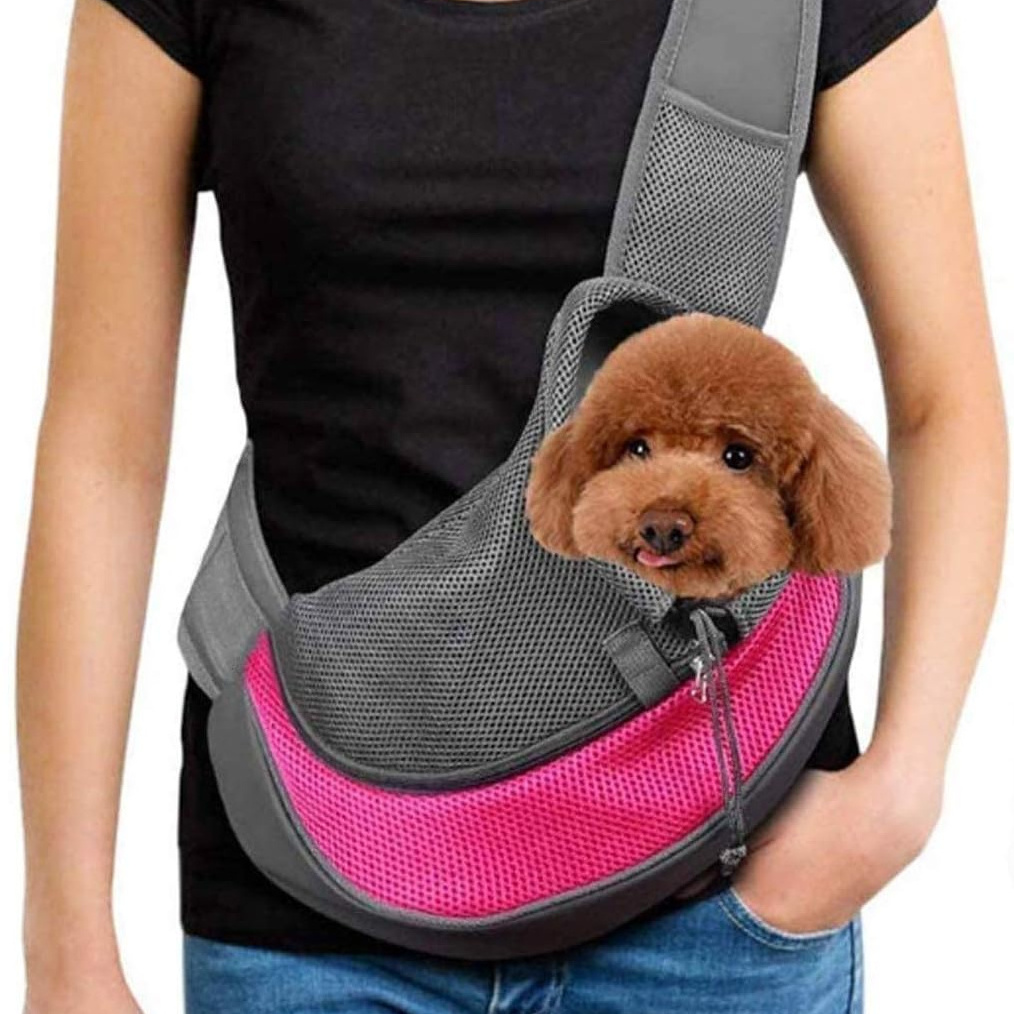 Puppy Pet Sling Carrier Small Dog Cat Pet Sling Bag Hand Free Cat Carry Bag for Daily Walking Subway