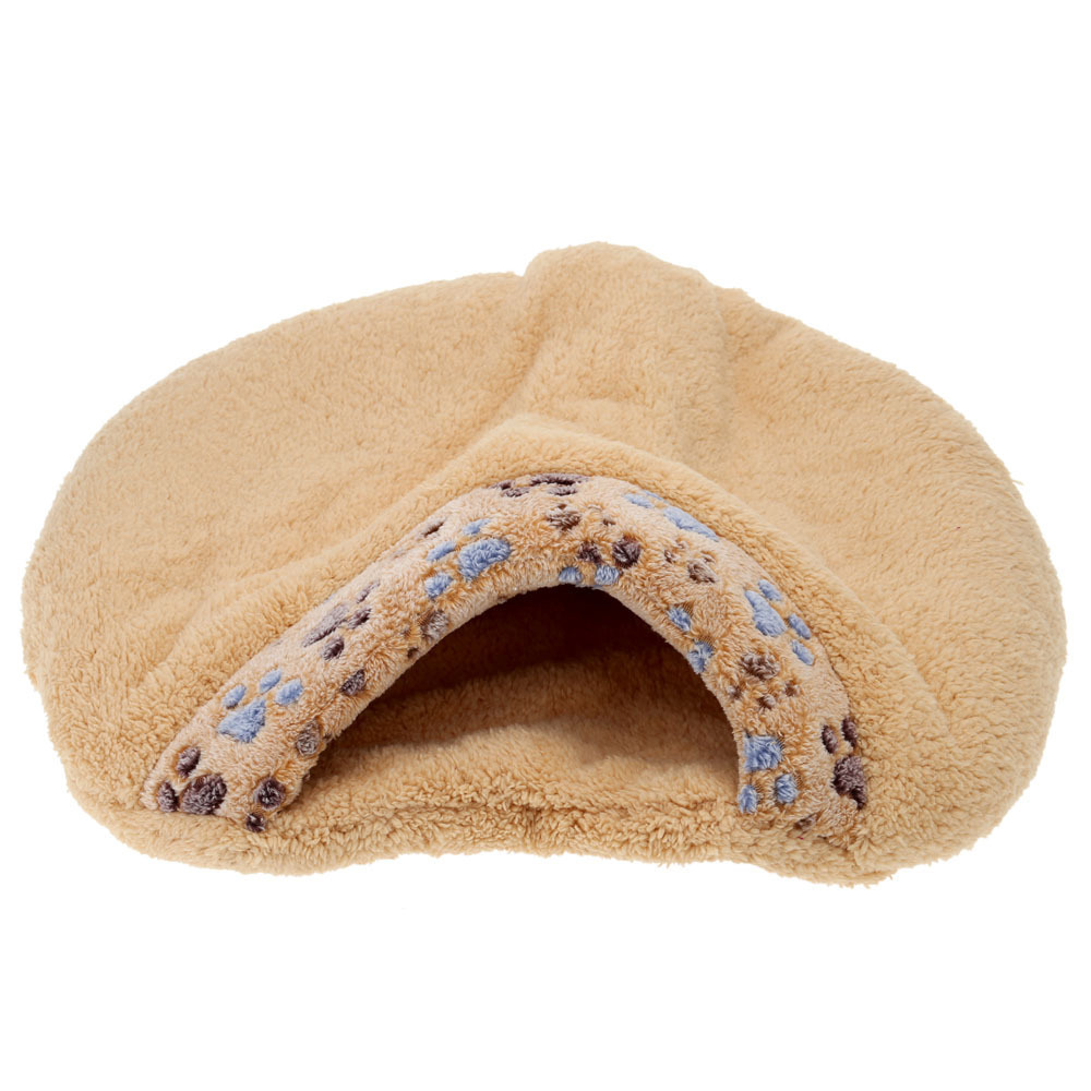 Soft Cute Cave Cat Bed Sleeping Bag Washable Warming Cat Bed Soft Round Pet Cat Cave Bed