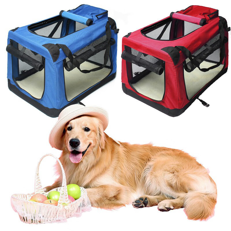 High Quality Soft-Sided Dog Kennel Chew Proof Mesh Windows Portable Collapsible Mesh Pet Dag Travel Crate