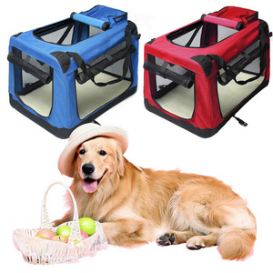 High Quality Soft-Sided Dog Kennel Chew Proof Mesh Windows Portable Collapsible Mesh Pet Dag Travel Crate