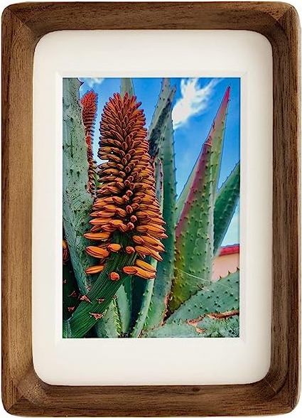 OEM Natural Wood Photo Frames Inspired Tabletop wooden frame with Mat Vertical 2x3  Walnut