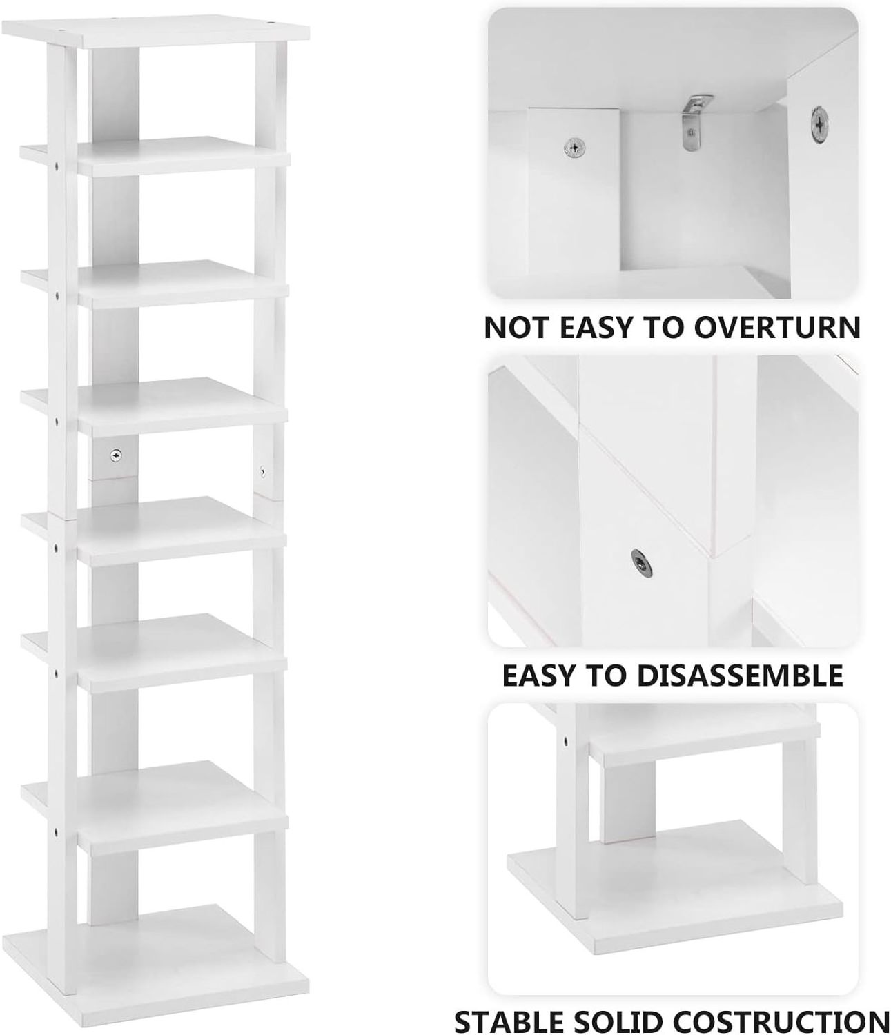 Customizable narrow shoe rack with 8-layer shelf high shoe rack wooden shoe cabinet