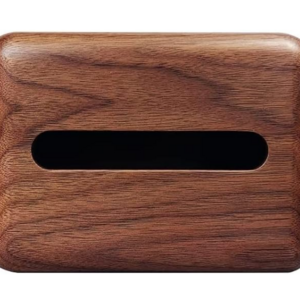 Durable High End Whole Piece Black Walnut Wood Tissue Box Cover Rectangle Holder Facial Tissue Dispenser Box