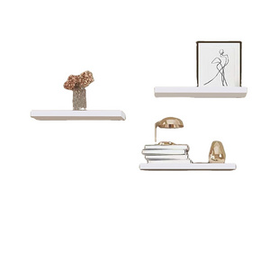 Wooden display stand  wall mounted white wall floating shelf suitable for living room  bedroom  bathroom  kitchen