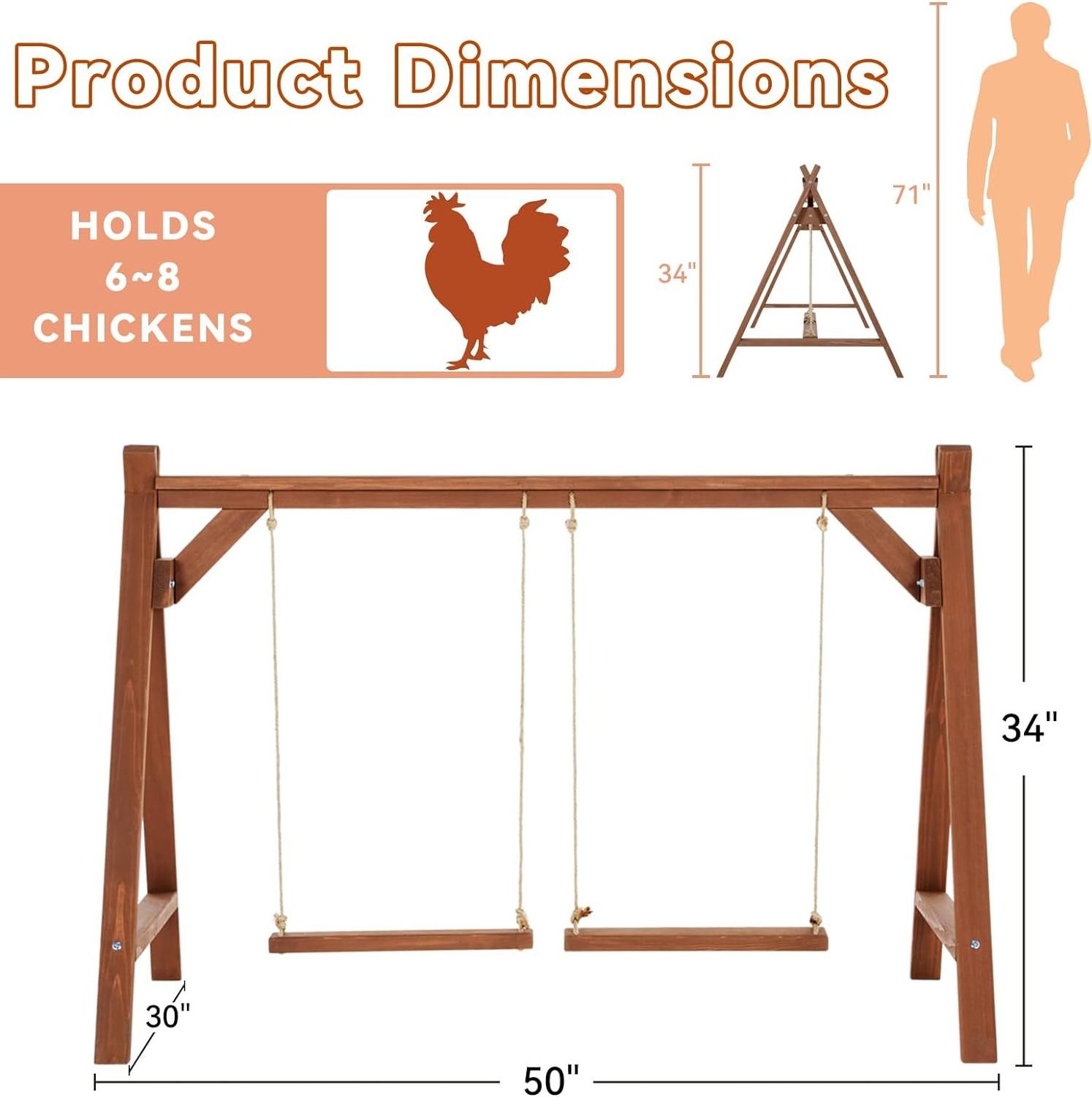 Chicken coop toy hen with 2 chicken swing, chicken habitat suitable for pet healthy play, chicken coop accessories