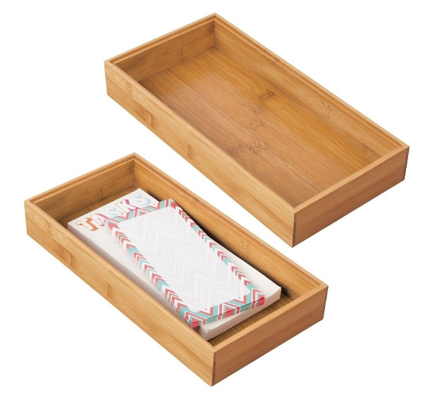 Wooden Bamboo Drawer Organizer for Office 12