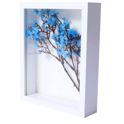 Deep Wood Memory Box Display case for Flowers Shadow Box 6x8 Picture Frame with HD Plexiglass