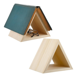 Triangle Book Page Holder Wooden Bookmark Reading Holder for Counter Decor and Display Wooden Triangle Book Reading Rest