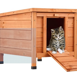 Rabbit Hutch and Guinea Pig House with Ramp Outdoor Pet Hutch Wooden House for Rabbits Guinea Pigs Hens Ducks