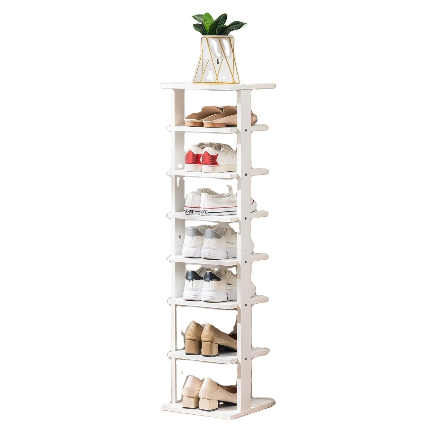 Customizable narrow shoe rack with 8-layer shelf high shoe rack wooden shoe cabinet