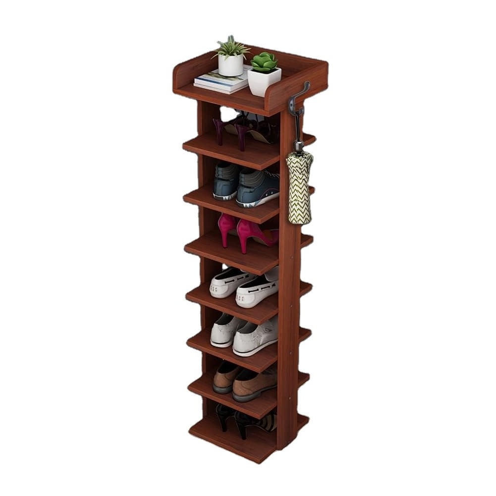 Wooden vertical shoe rack, modern shoe rack storage rack, super space-saving, vertical wall frame affixed