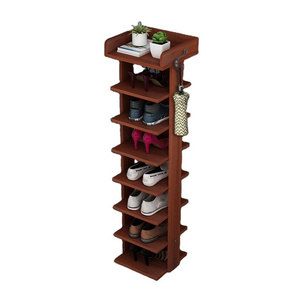 Wooden vertical shoe rack, modern shoe rack storage rack, super space-saving, vertical wall frame affixed