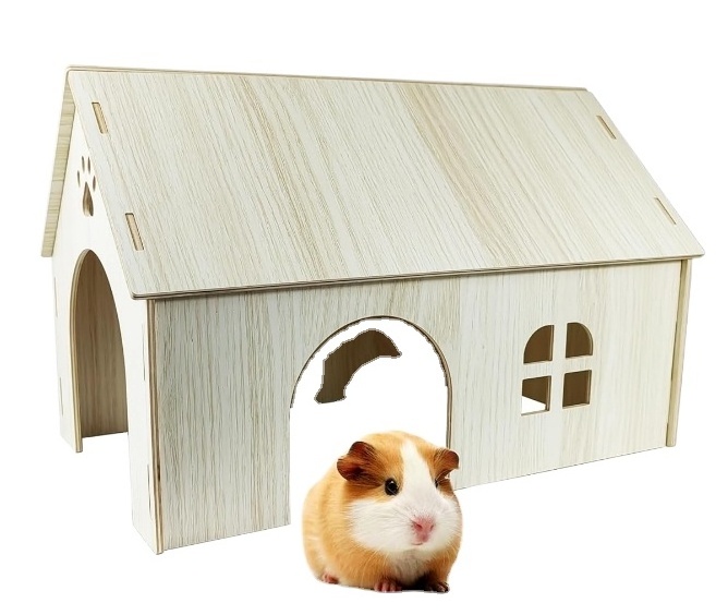 New style Pig Chinchilla Hideouts Cages Toys Accessories Wooden House and Habitats Hides Nature Huts for Hamster Squirrel Rat