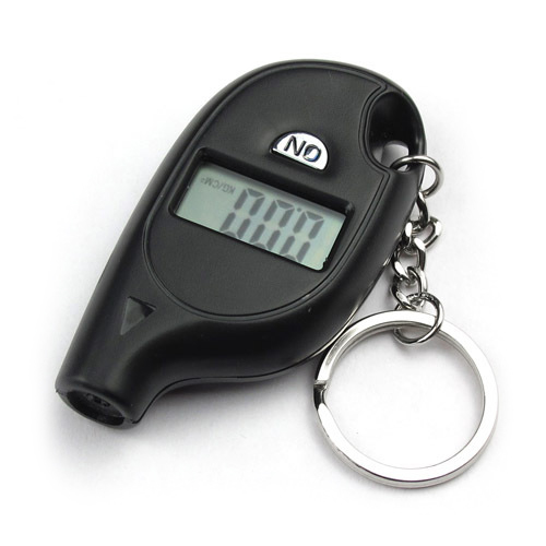 Mini ABS digital tire pressure gauge plastic car air tire gauge with keychain customized logo