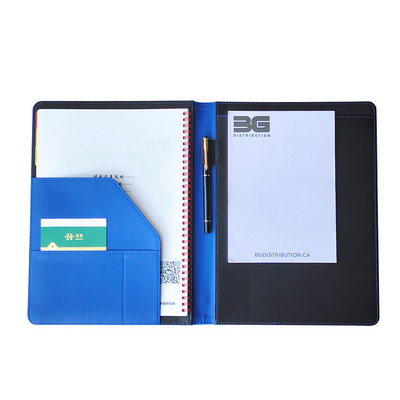 A4 Zipper Padfolio Portfolio Folder with Professional Business PU Leather Portfolio Vintage Organizer for Notebooks and Document