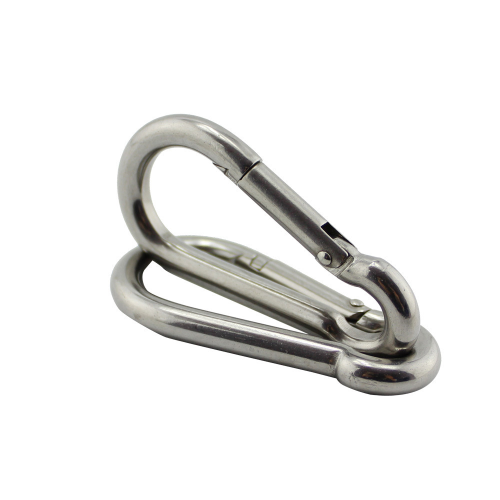 High Polished Spring Snap Hook 304 Stainless Steel Heavy Duty Climb Carabiner