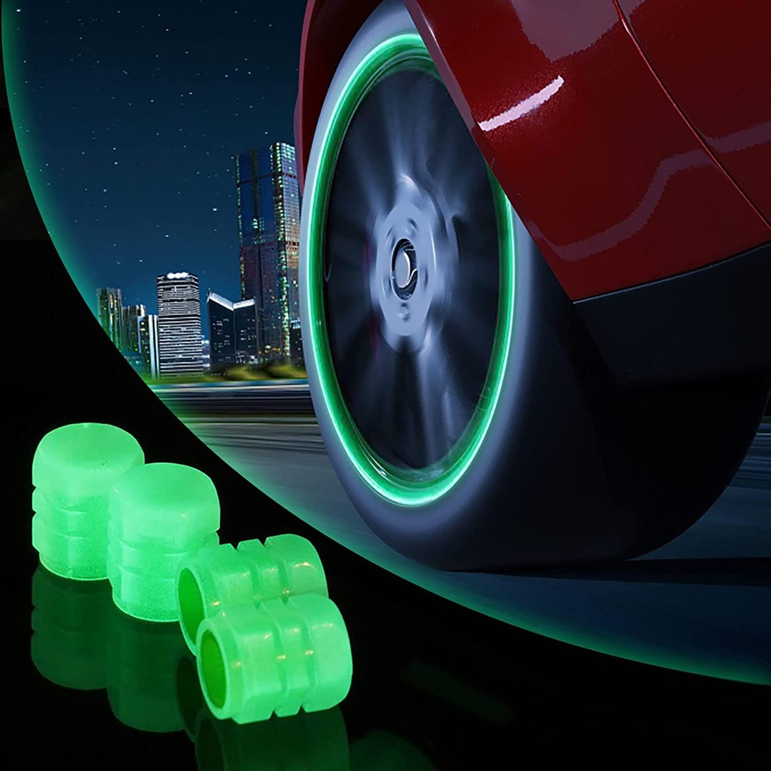 Bullet Spike Wholesale Plastic Custom Car Logo Florescent 4 Pack Stem Cover Led Light Tire Valve