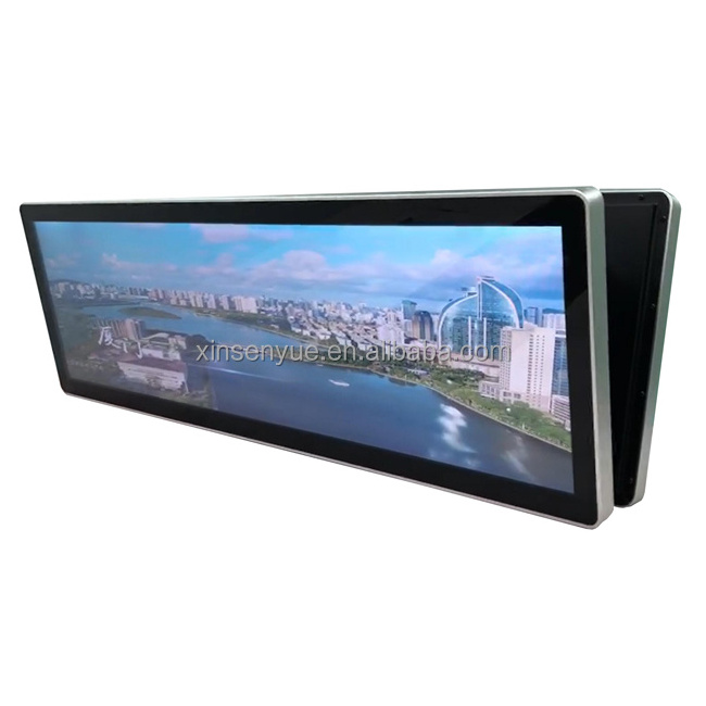 36.2 inch on board AD player Ultra Wide Stretched Bar Screen double side strip lcd display