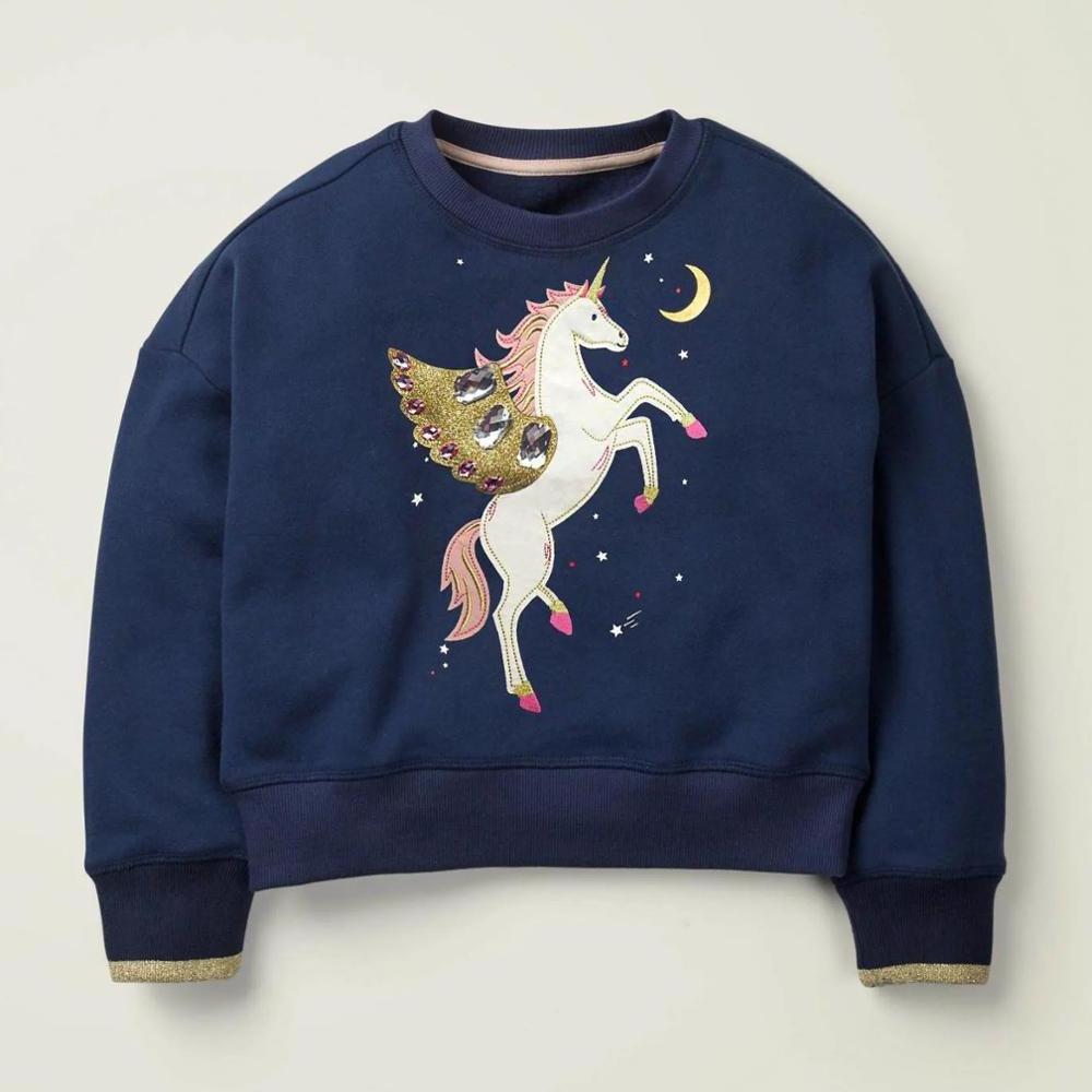 Kids winter autumn clothing casual crewneck custom pullover girls unicorn sweatshirt