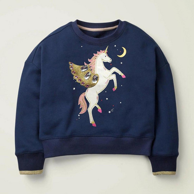 Kids winter autumn clothing casual crewneck custom pullover girls unicorn sweatshirt