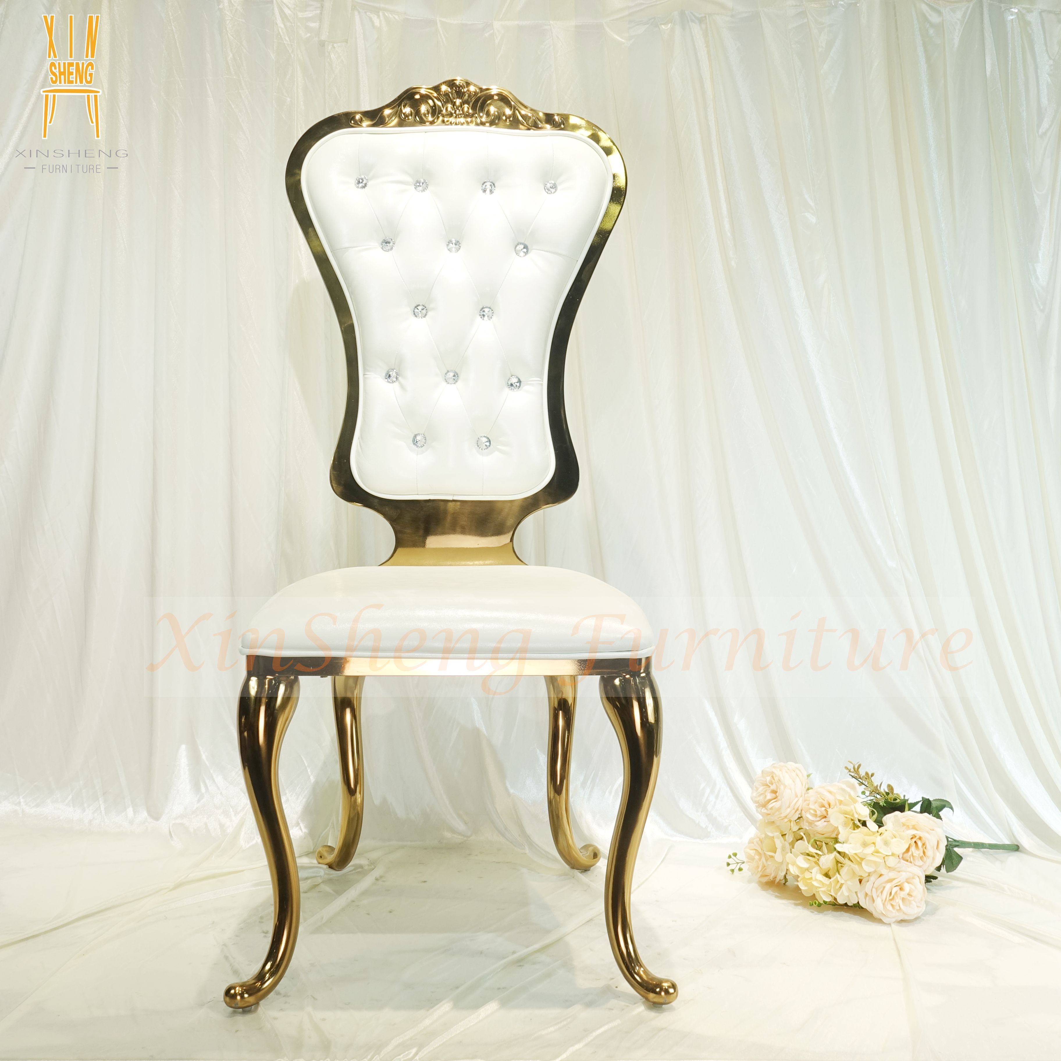 Factory Supply Stainless Steel Bride And Groom Royal Wedding Chair