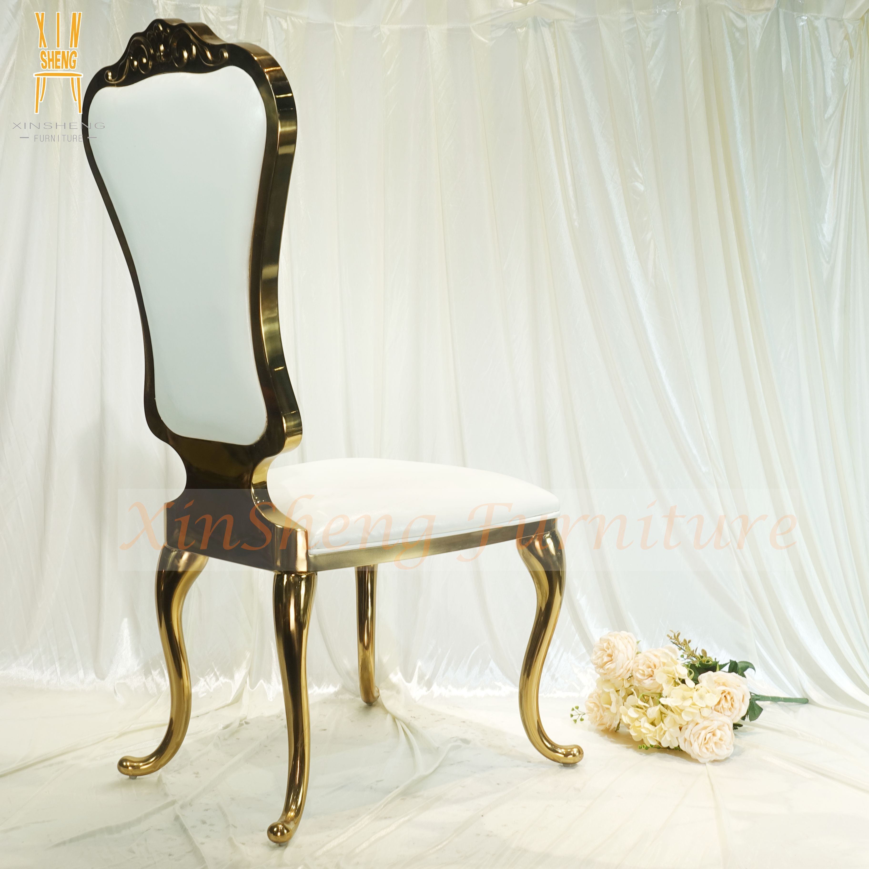 Factory Supply Stainless Steel Bride And Groom Royal Wedding Chair