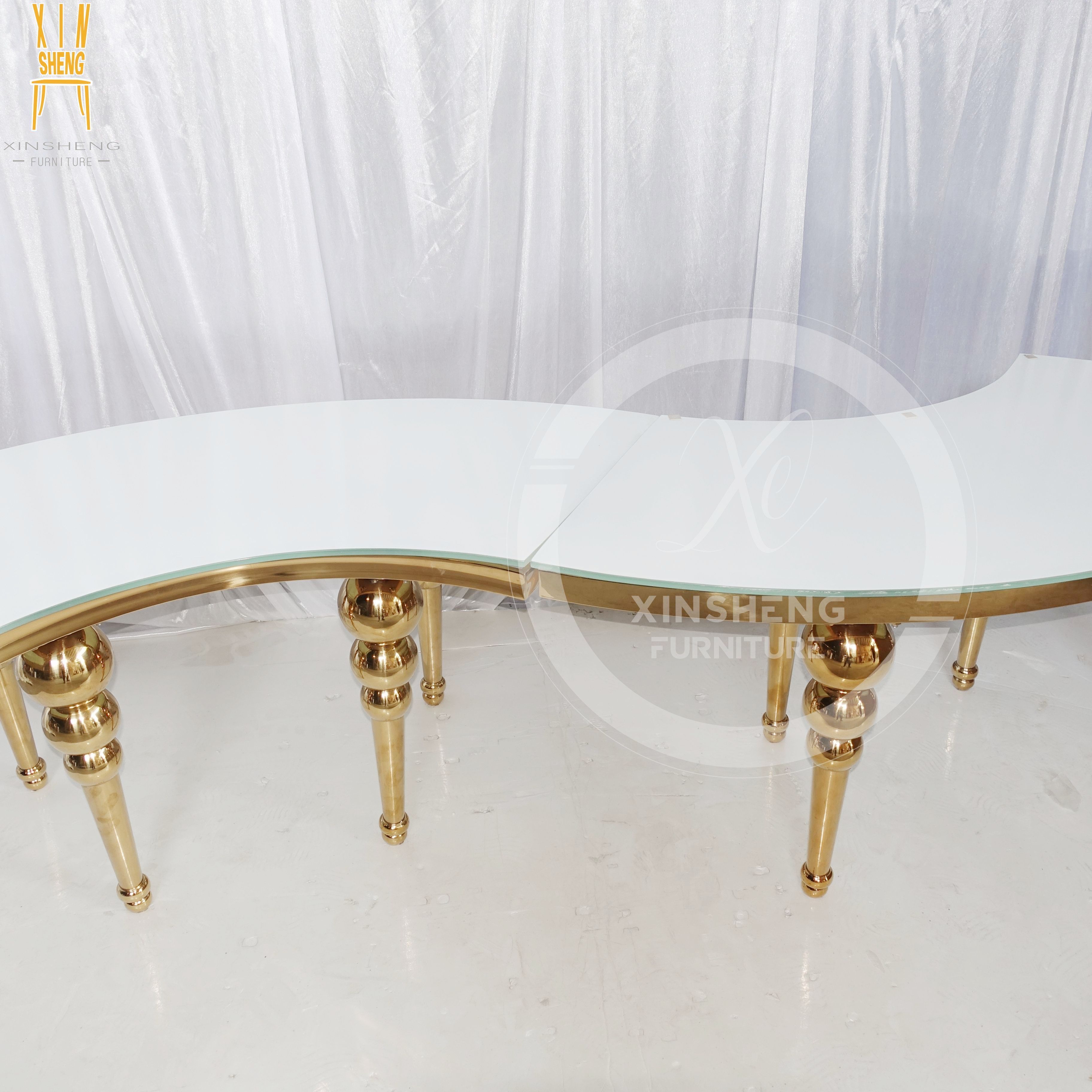 Luxury Stainless Steel Event Party wedding Serpentine Children Kid table