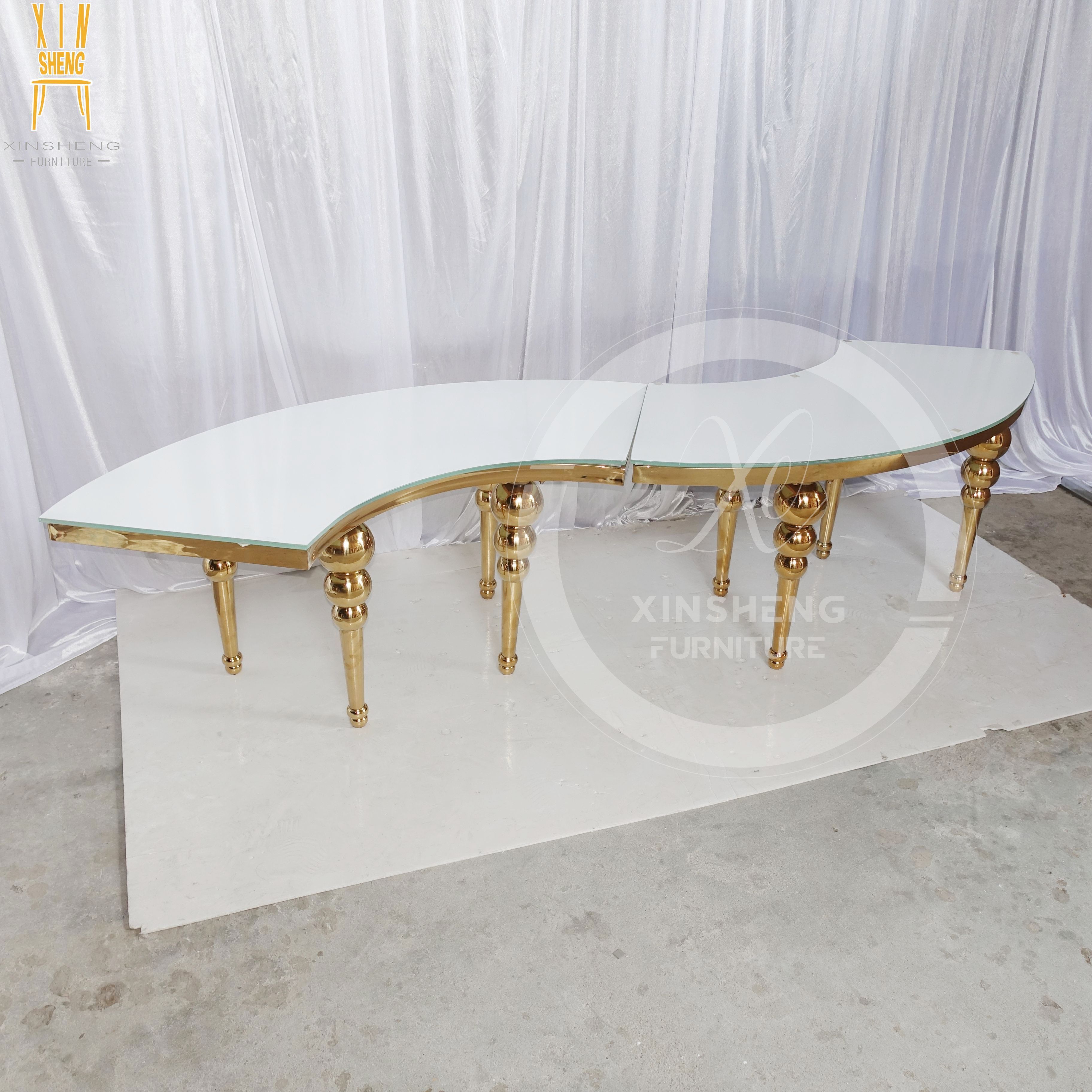 Luxury Stainless Steel Event Party wedding Serpentine Children Kid table