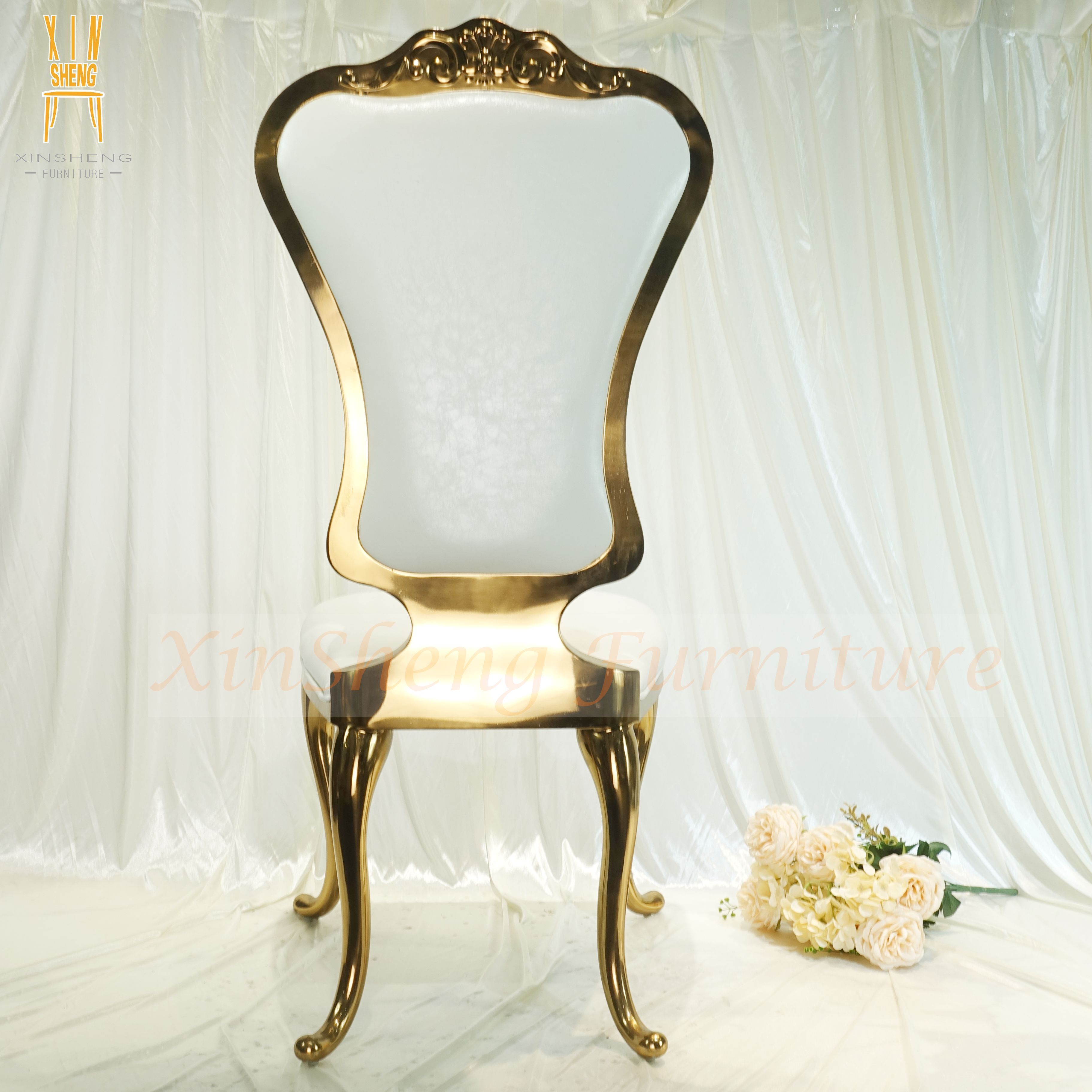 Factory Supply Stainless Steel Bride And Groom Royal Wedding Chair