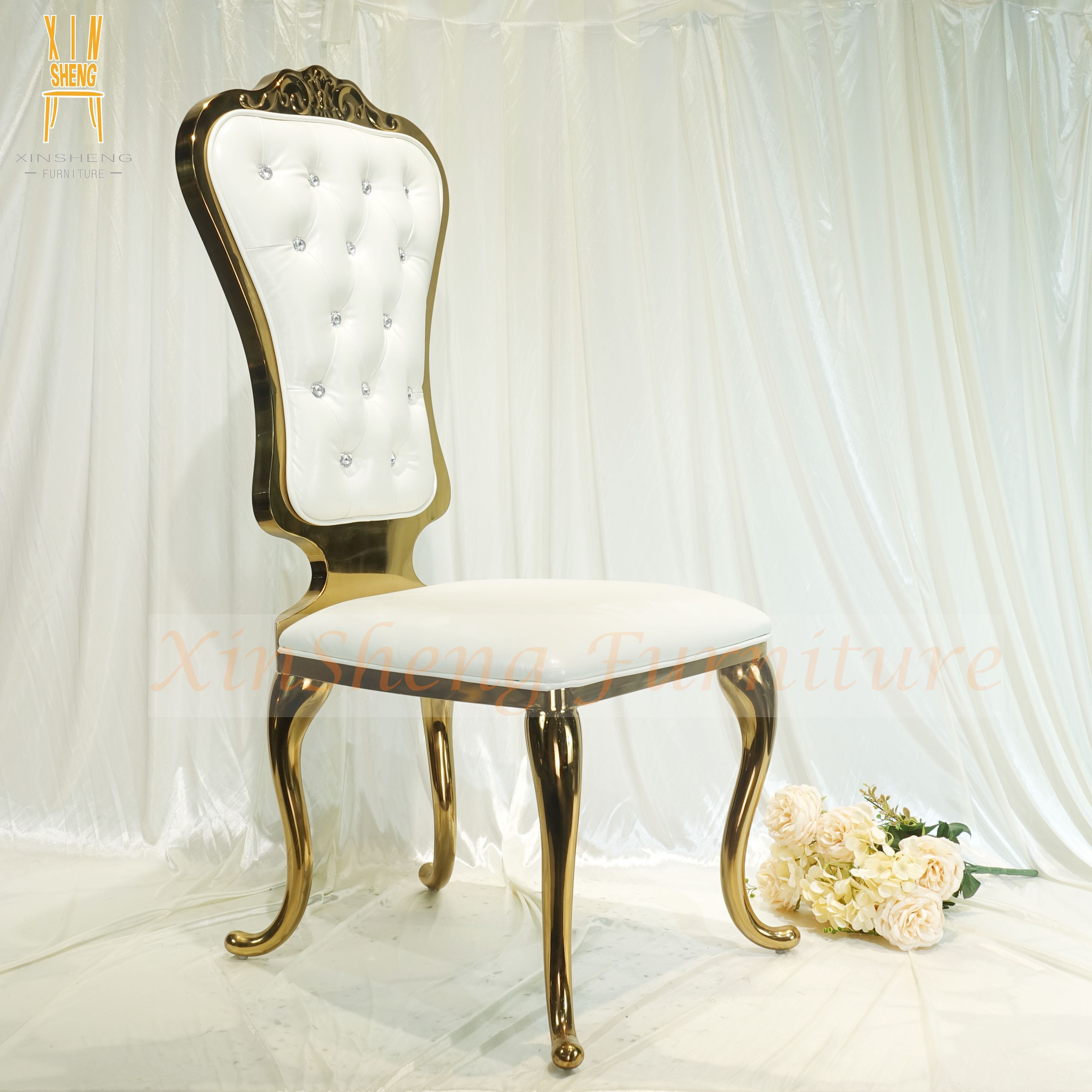 Factory Supply Stainless Steel Bride And Groom Royal Wedding Chair