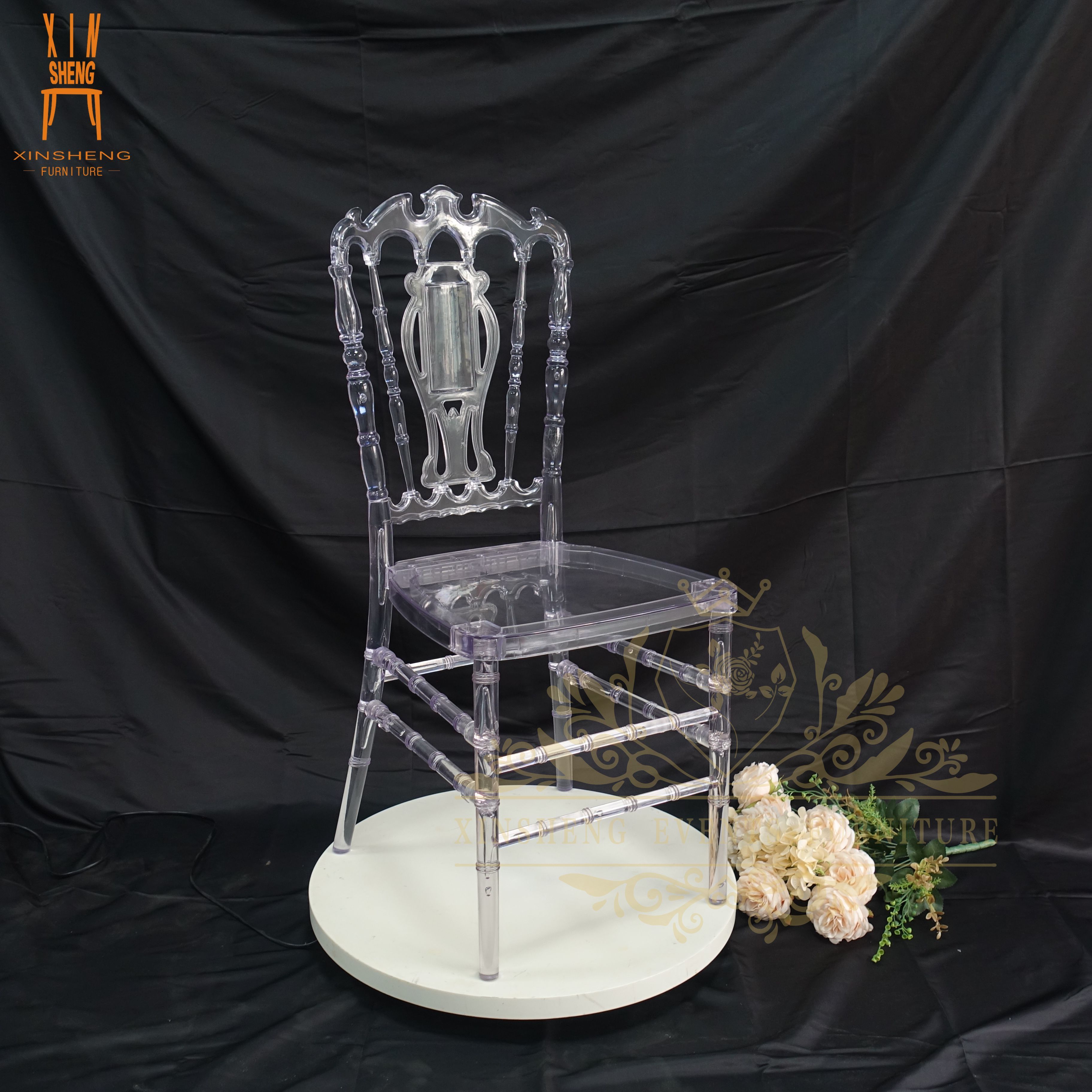 Hot Sale Strong Wedding Event Party Plastic Transparent Stackable Acrylic Crystal Resin Clear Phoenix Chiavari Chair