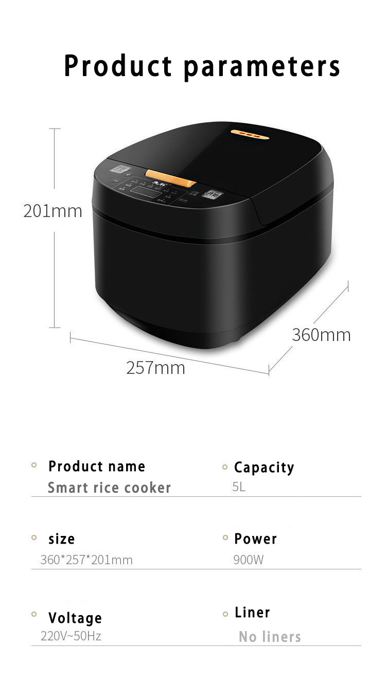 5L Smart multi-function automatic electric digital keep warm silver crest rice cooker