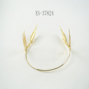 BSCI audit factory headband metal hairband gold leaves headband