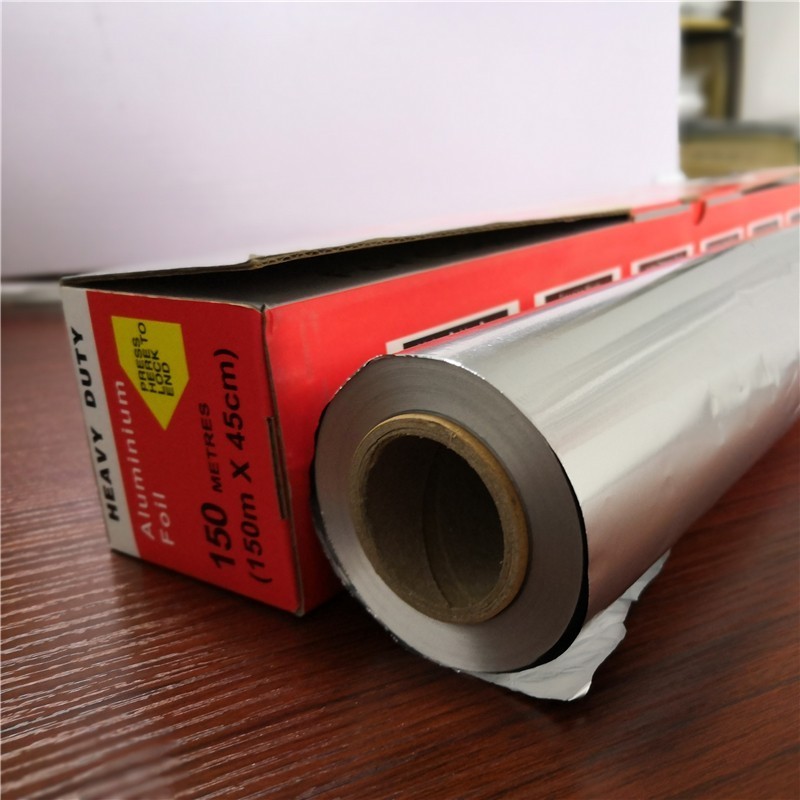 Thick 15 micron thickness aluminium food packaging kitchen roll wrapping foil