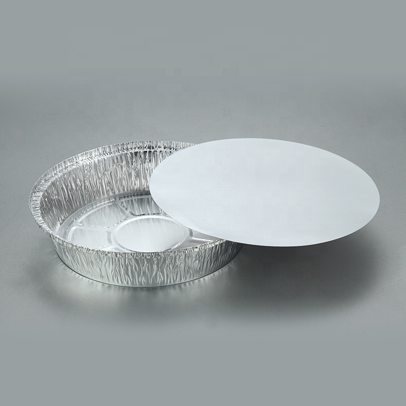 Silver foil flat round pan Chinese factory wholesale7/ 8/9 inch pizza pan aluminium foil plates/pan/dish for kitchen