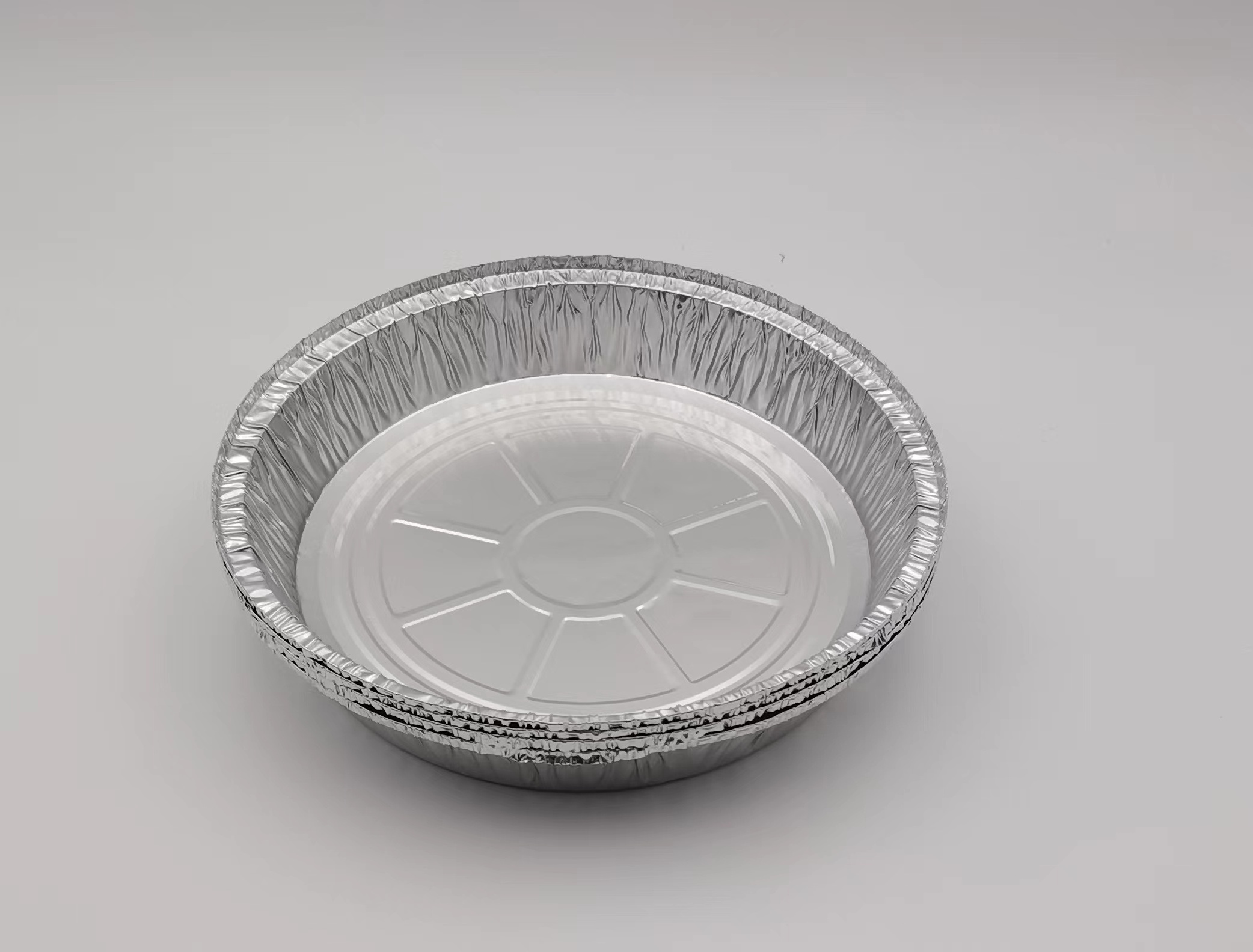 Plates Disposable Food Tray Aluminum Take Out Containers Packaging Round Aluminium Foil Plate 7/8/9 Inch OEM Support PET Accept