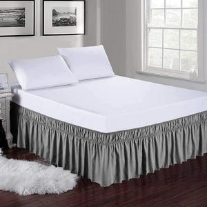 soft Bed skirt Elastic Dust Ruffle Silky Soft & Wrinkle Free Classic Stylish Look in Your Bedroom