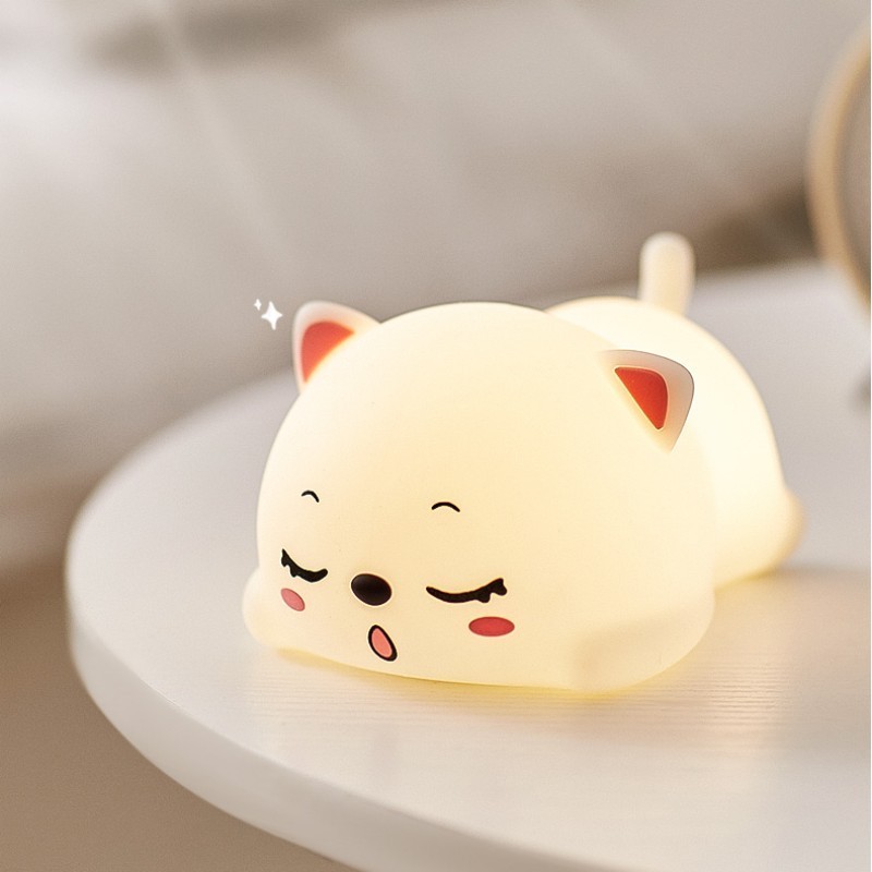 Luminous Lighting for Living Room Bedroom Bedside Nursery Decor Cat Silicone Desk Lamp Kids Night Light for Sleep