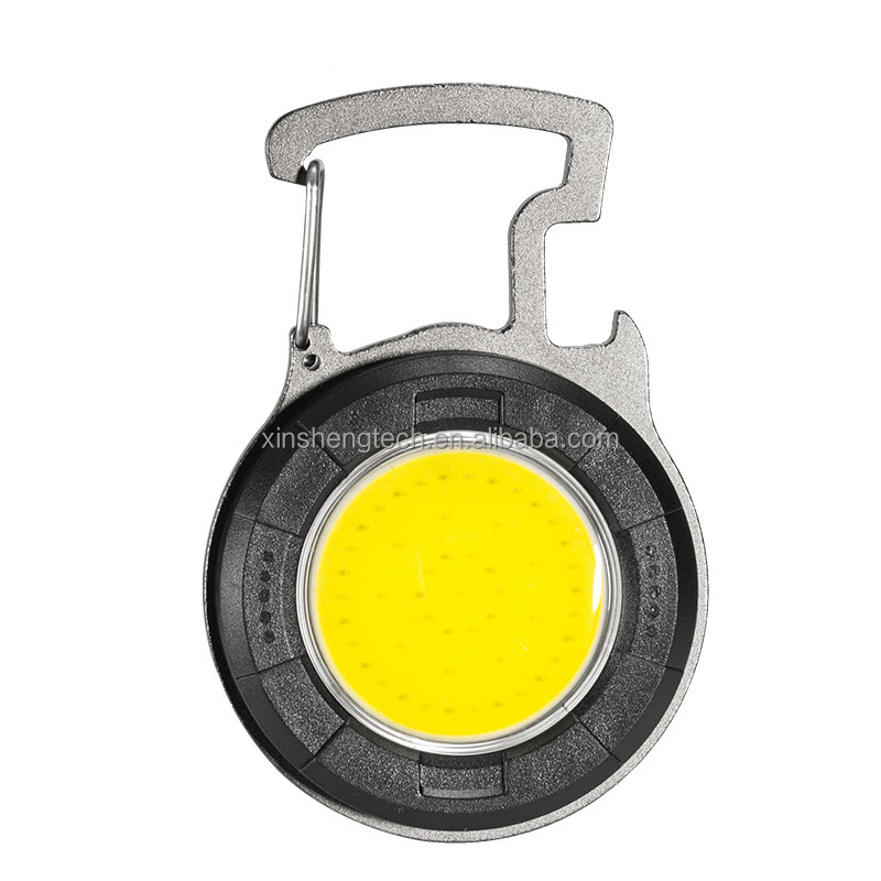 Portable Outdoor Mini Compact Tool Keychain Light With Holder Bottle Opener Magnet Tools Camping Flashlight