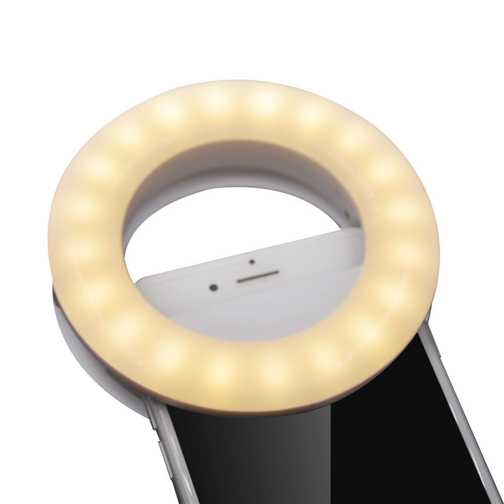 Mini Mobile Accessories Rechargeable Camera Ringlight Clip Selfie Ring Light For Smart Phone