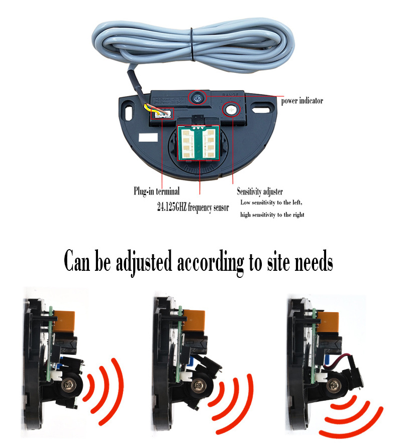 24G 3.5m detection 4X2m covering Automatic Gate door microwave motion sensor detector sliding swing door sensor