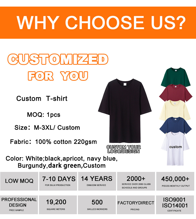 mens blank cotton tshirt Custom logo oversized custom t shirts High Quality Men's T shirt