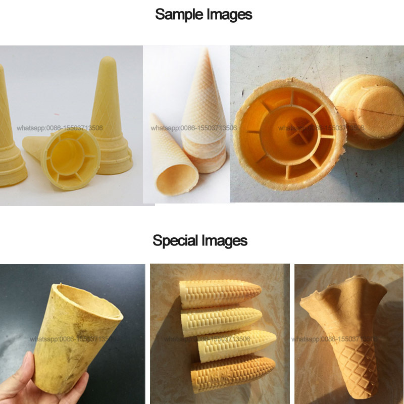 Factory sale ice cream cone wafer biscuit banana morning glory pizza cone cup making molding machine