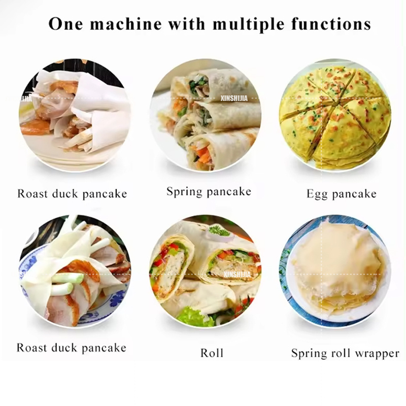 High capacity electric commercial gas roast duck cake injera automatic crepe machine