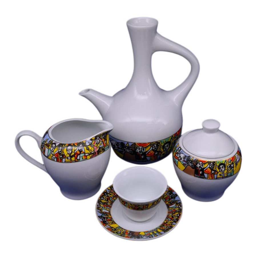 2021 New Design 29-Piece Coffee and Tea Set with Jebena Special for Ethiopian Traditional Ceremonies